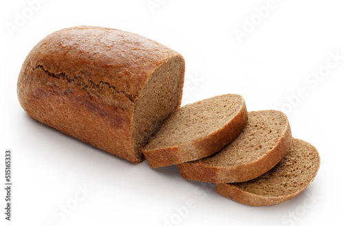 Fresh delicious rye bread, isolated on white background