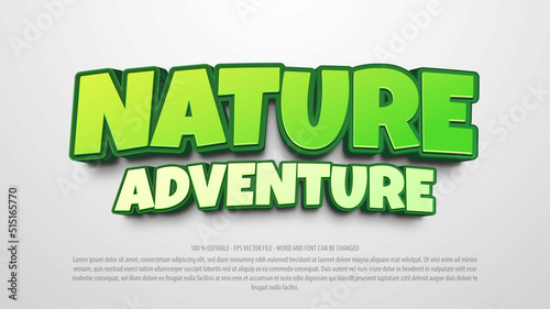 Nature adventure 3d style editable text effect