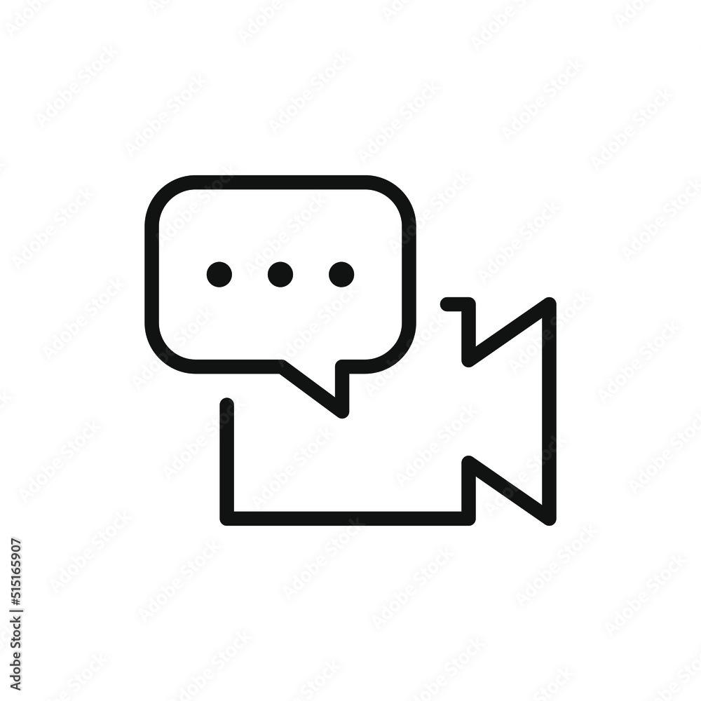 Video chat icon line style isolated on white background. Vector illustration Video chat icon line style isolated on white background. Vector illustration