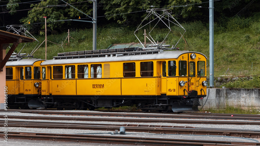 Rhaetian Railway in Swiss alps