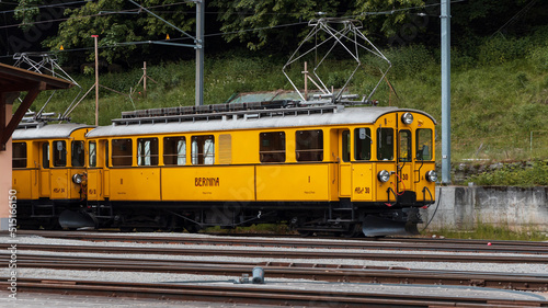 Rhaetian Railway in Swiss alps