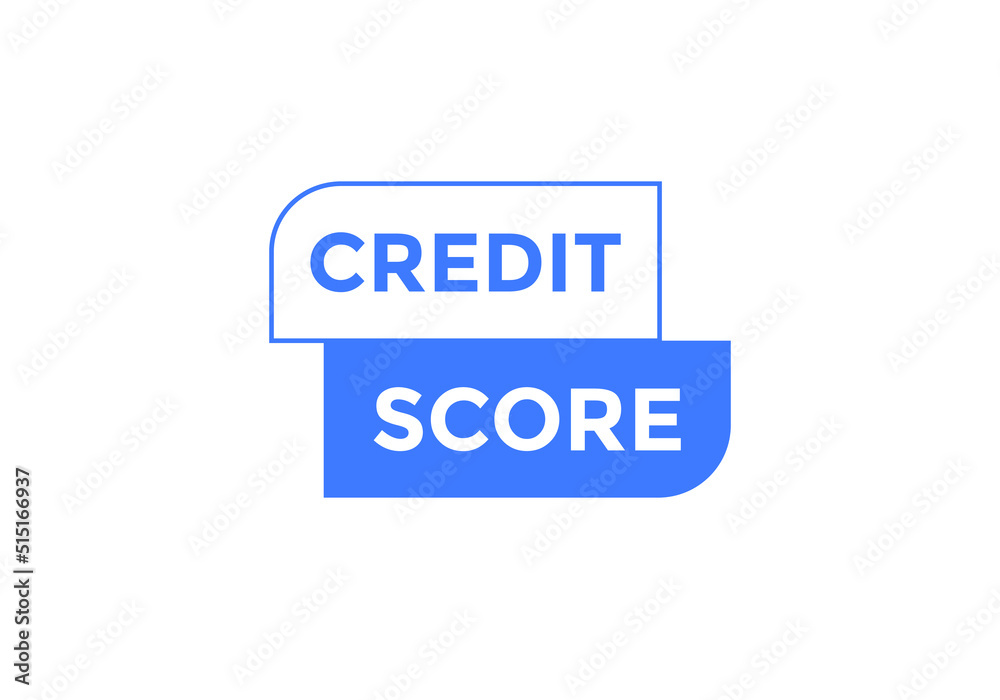 Credit score text banner in flat style.
