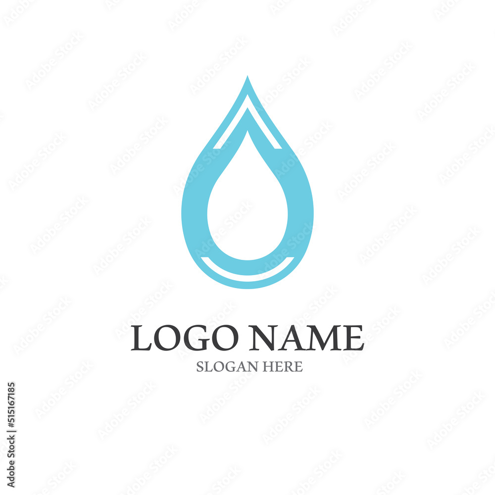 Water drop logo, a logo with a concept style vector illustration template on a white isolated background. Water drop logo, a logo with a concept style vector illustration template on a white isolated background.