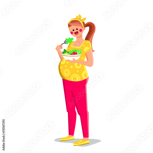 maternal meal vector. pregnant woman, pregnancy food, mother kitchen maternal meal character. people flat cartoon illustration