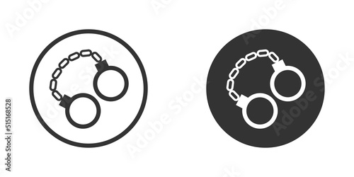 Handcuffs icon. Law and justice symbol. Flat vector illustration.