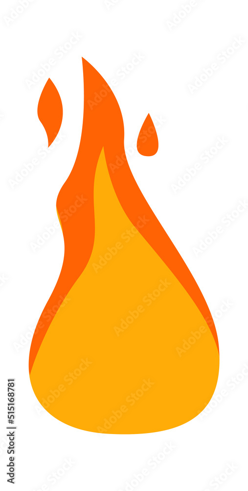 Flame or fire icon. Vector illustration
