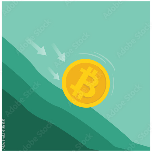 Bit coin crypto currency falling down