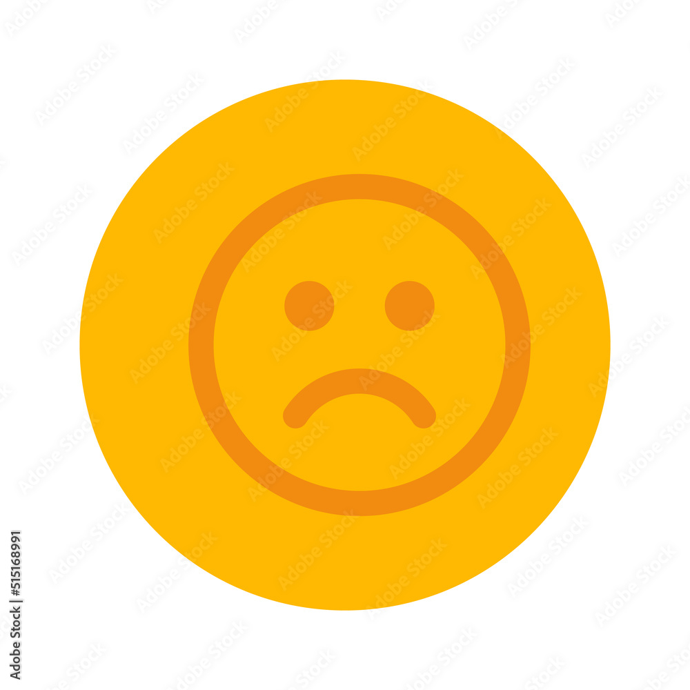 Fototapeta premium Sad smile in circle. Vector illustration