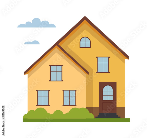 Modern cottage house. Vector illustration