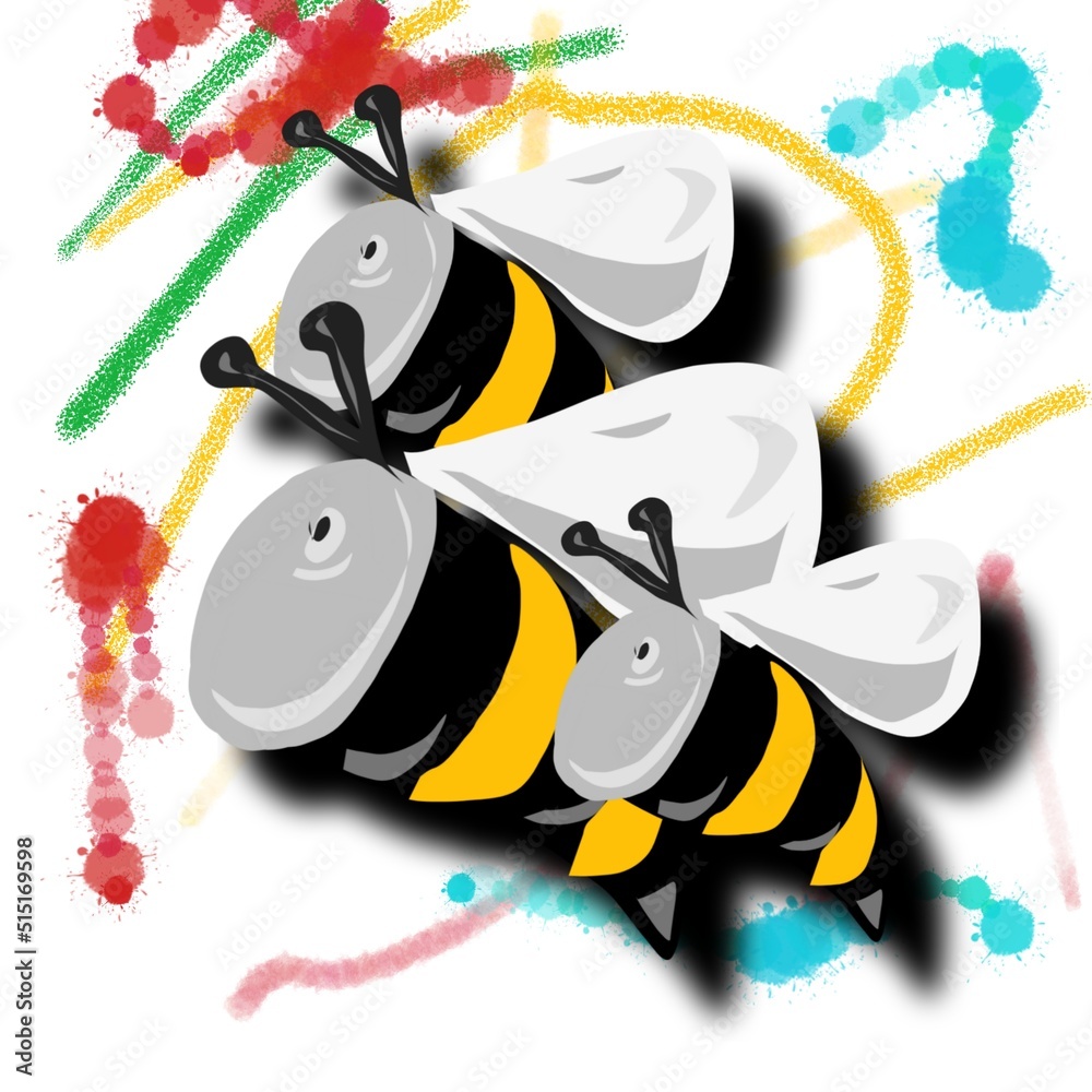 Illustration bees.