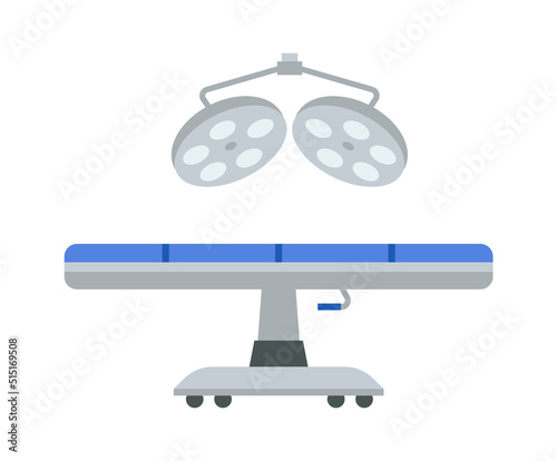 Hospital operating couch Medical Equipment. Vector illustration