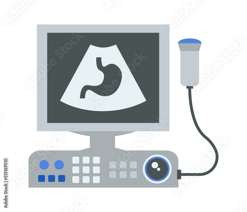 Ultrasound machine Medical Equipment. Vector illustration