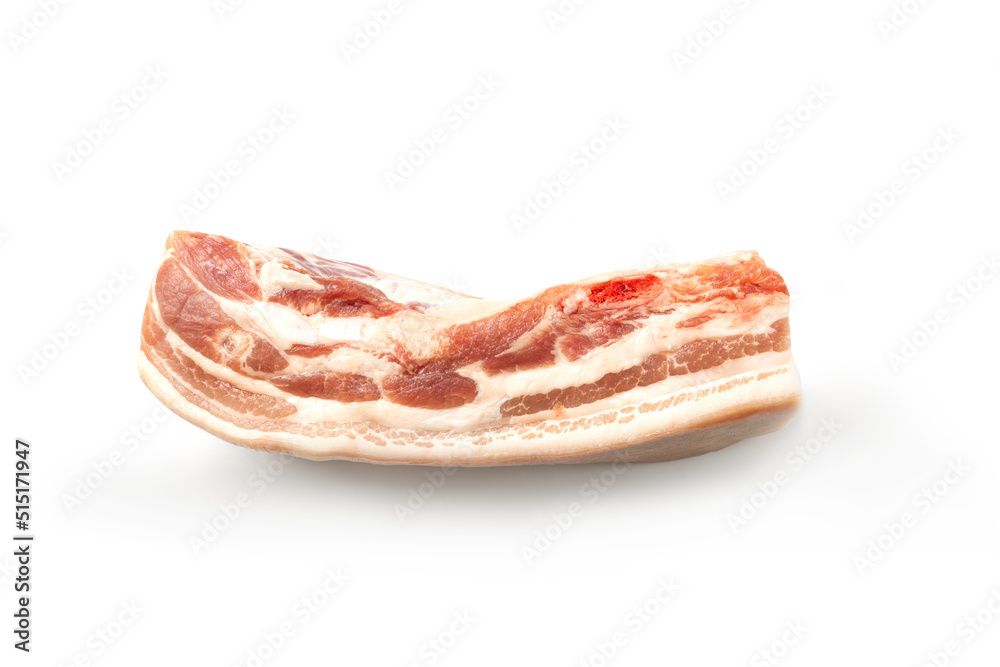 Raw bacon isolated on white background Raw bacon isolated on white background