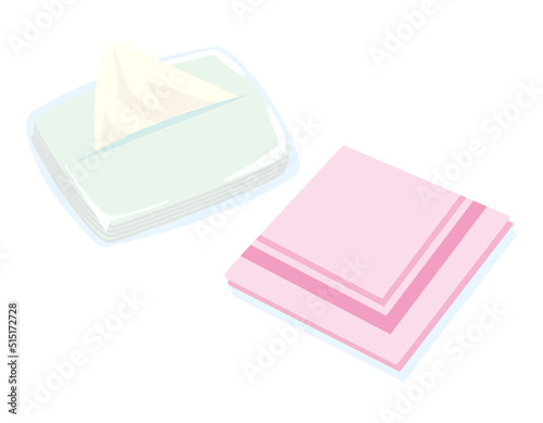 ポケットティッシュ　ハンカチ　ベクターイラスト