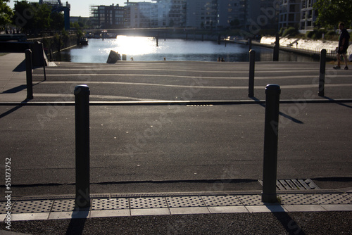 modern barriers in the city