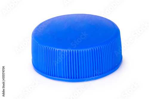 bottle cap plastic isolated on white background color blue