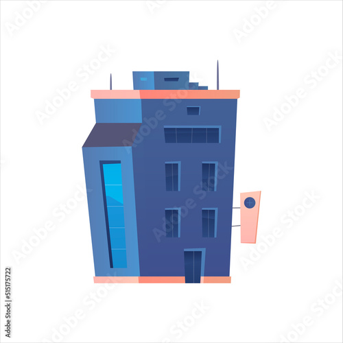 Vector modern hospital building colorful icon. Medical ambulance concept. Professional clinic, pharmacyl, aid urgency building © denis08131