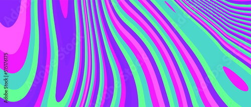Op-art psychedelic background with distorted and wavy lines and curves. The 60s and 70s hippie style.