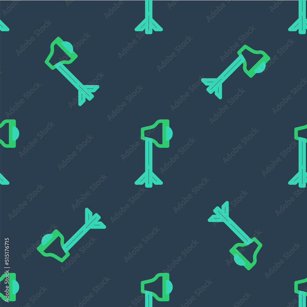 Line Studio light bulb in softbox icon isolated seamless pattern on blue background. Shadow reflection design. Vector Line Studio light bulb in softbox icon isolated seamless pattern on blue background. Shadow reflection design. Vector