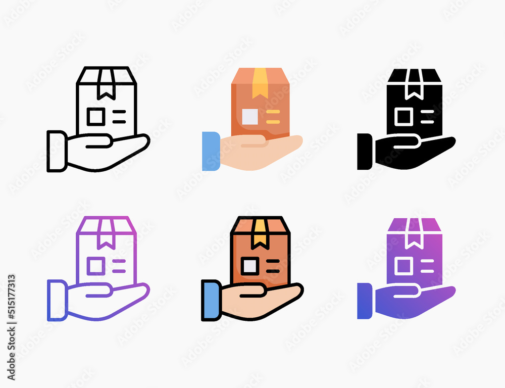 Received Package icon set with different styles. Style line, outline, flat, glyph, color, gradient. Editable stroke and pixel perfect. Received Package icon set with different styles. Style line, outline, flat, glyph, color, gradient. Editable stroke and pixel perfect.