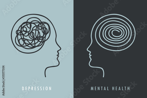 mental health concept human brain silhouette depression