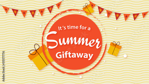 Summer Giveaway Contest Banner. Vector design for online advertising promotion.