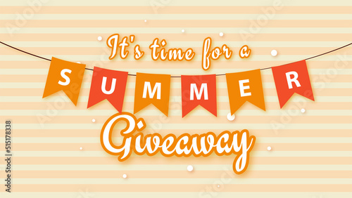 Summer Giveaway Contest Banner. Vector design for online advertising promotion.