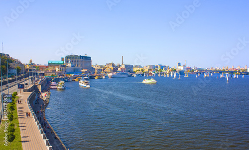 Kyiv cityscape panorama from viewpoint, Ukraine