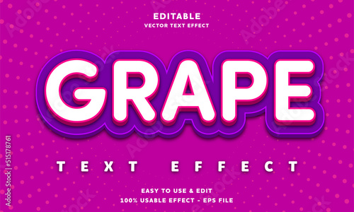 grape editable text effect with modern and simple style, usable for logo or campaign title