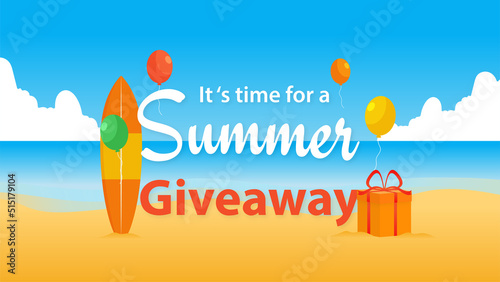 Summer Giveaway Contest Banner. Vector design for online advertising promotion.