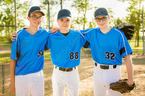 Photography Group of baseball players standing together on the playground
