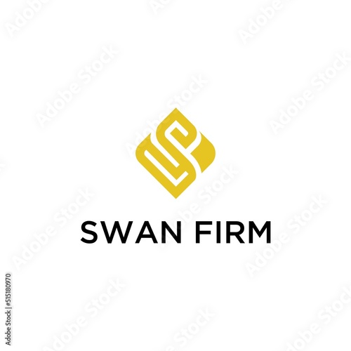 law firm logo swan concept premium vector
