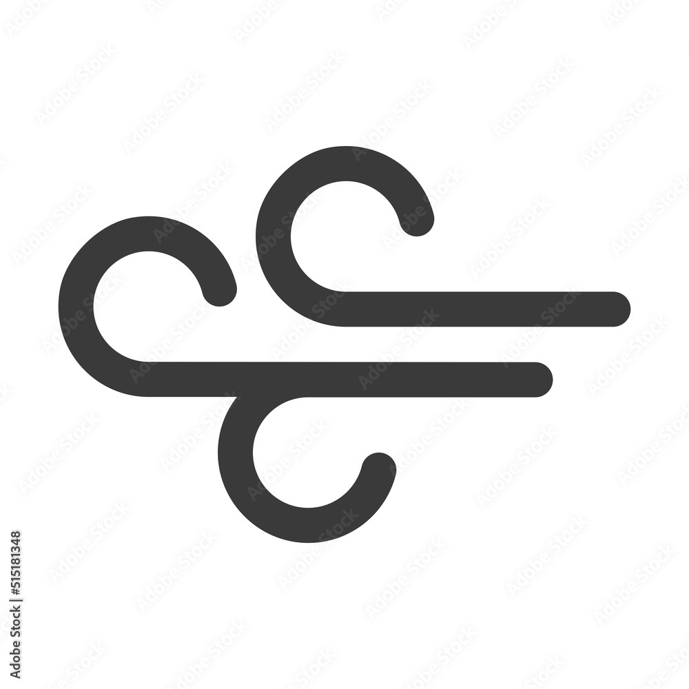 Wind line icon isolated on white background.Vector illustration. Wind line icon isolated on white background.Vector illustration.