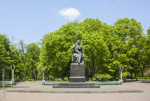 Monument to famous poet Alexander Pushkin in Kyiv, Ukraine photo