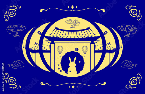 Mid autumn festival illustration in flat design