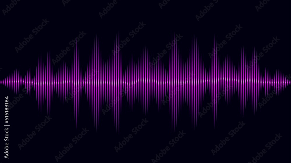 Abstract purple light sound wave. Digital music wave equalizer. Audio waveform. Technology concept. Vector illustration Abstract purple light sound wave. Digital music wave equalizer. Audio waveform. Technology concept. Vector illustration