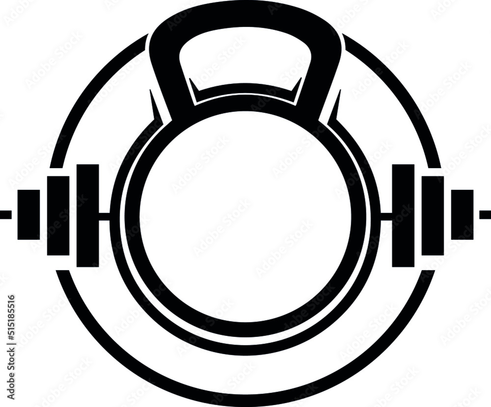fitness logo kettelbell design vector. fitness logo kettelbell design vector.