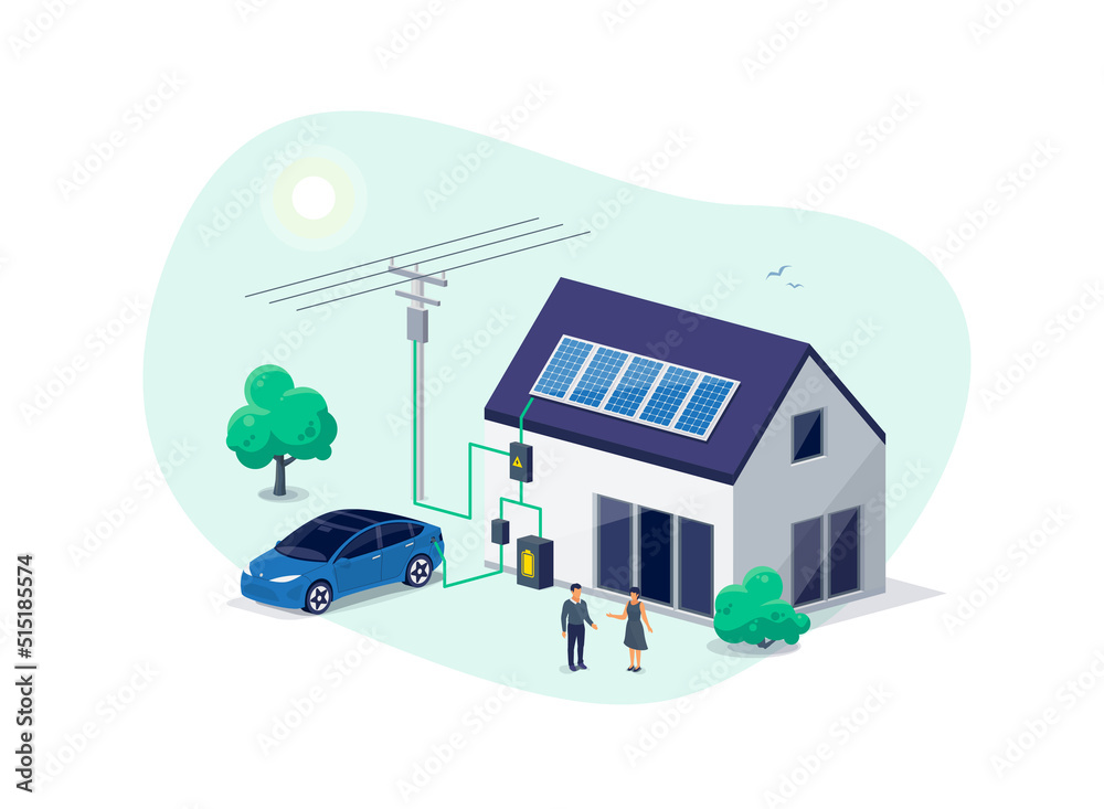 Home electricity scheme with battery energy storage system on modern