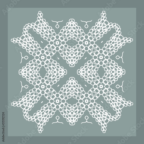 tile pattern, decorative hand-drawn elements and a strict gray background. Vector illustration