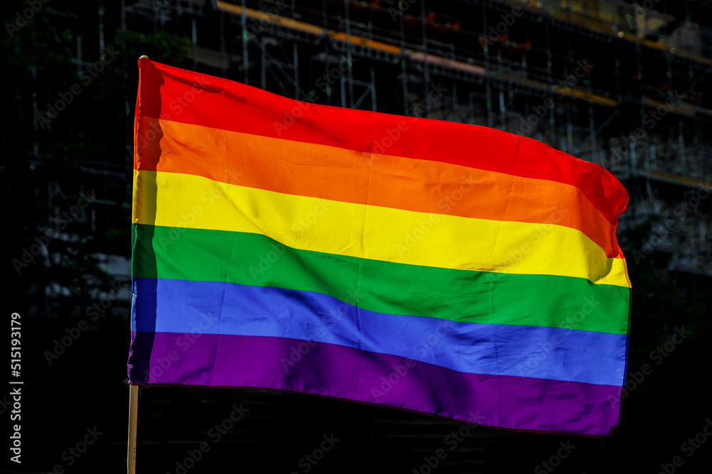 Obraz premium Background of many rainbow LGBT flags.