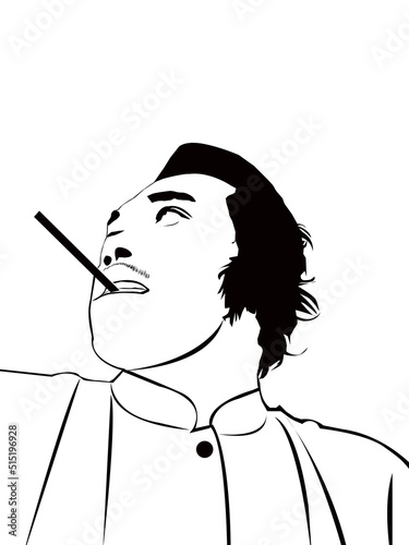 a man smoking a cigarette