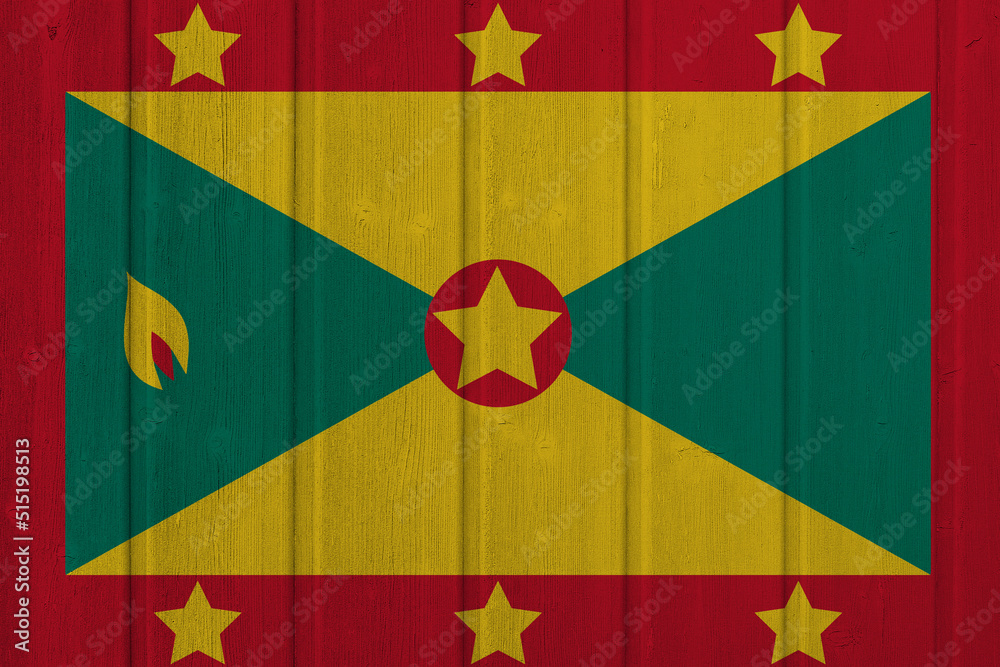 Fototapeta premium World countries. Wooden background in colors of flag. Grenada