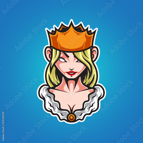QUEEN SPORT HEAD MASCOT LOGO