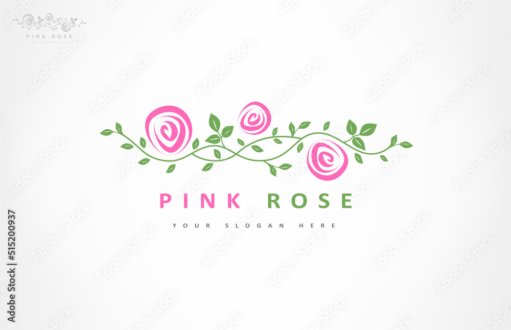 Rose flower logo vector design