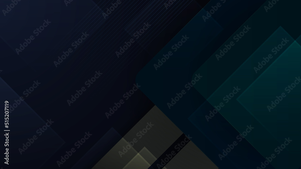 Obraz premium Abstract dark black and green background illustration with geometric graphic elements