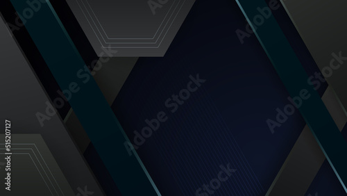 Abstract dark black and green background illustration with geometric graphic elements