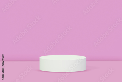 Podium minimal abstract background , 3D stage podium display product , stand to showcase products, isolated on pink background , illustration 3D Rendering