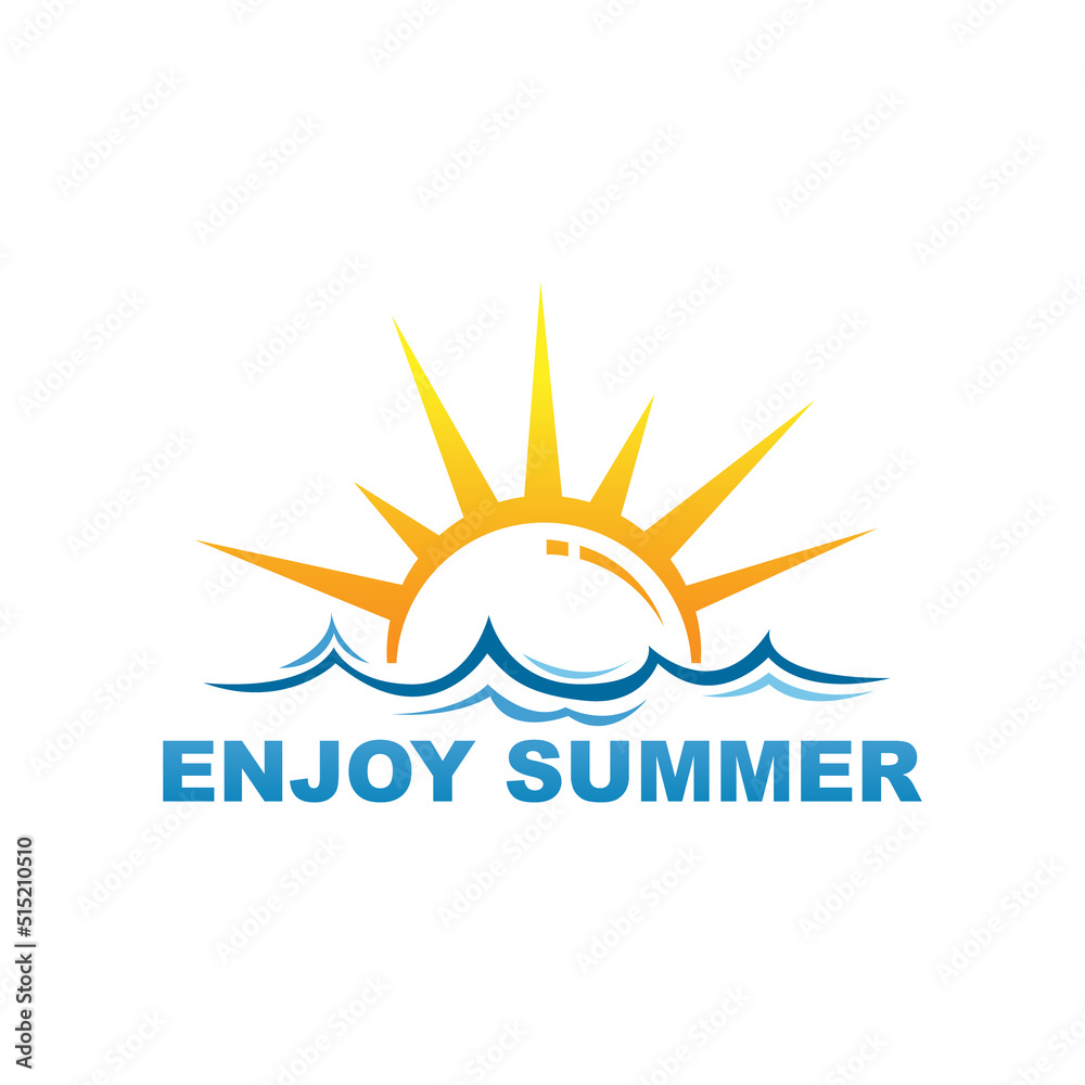 Enjoy summer logo vector design
