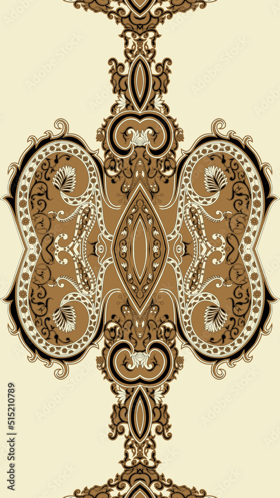 Beautiful digital textile design botanical motif for New creation