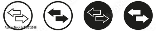 Exchange arrow icon.  Swap icon vector on circle button. Vector illustration eps10